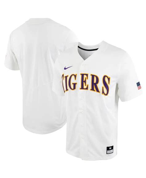 men's nike white lsu tigers replica full-button baseball jersey|LSU Tigers Nike Replica Baseball Jersey .